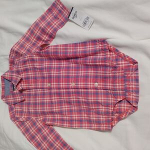 Pink and Blue Plaid Baby Onesie